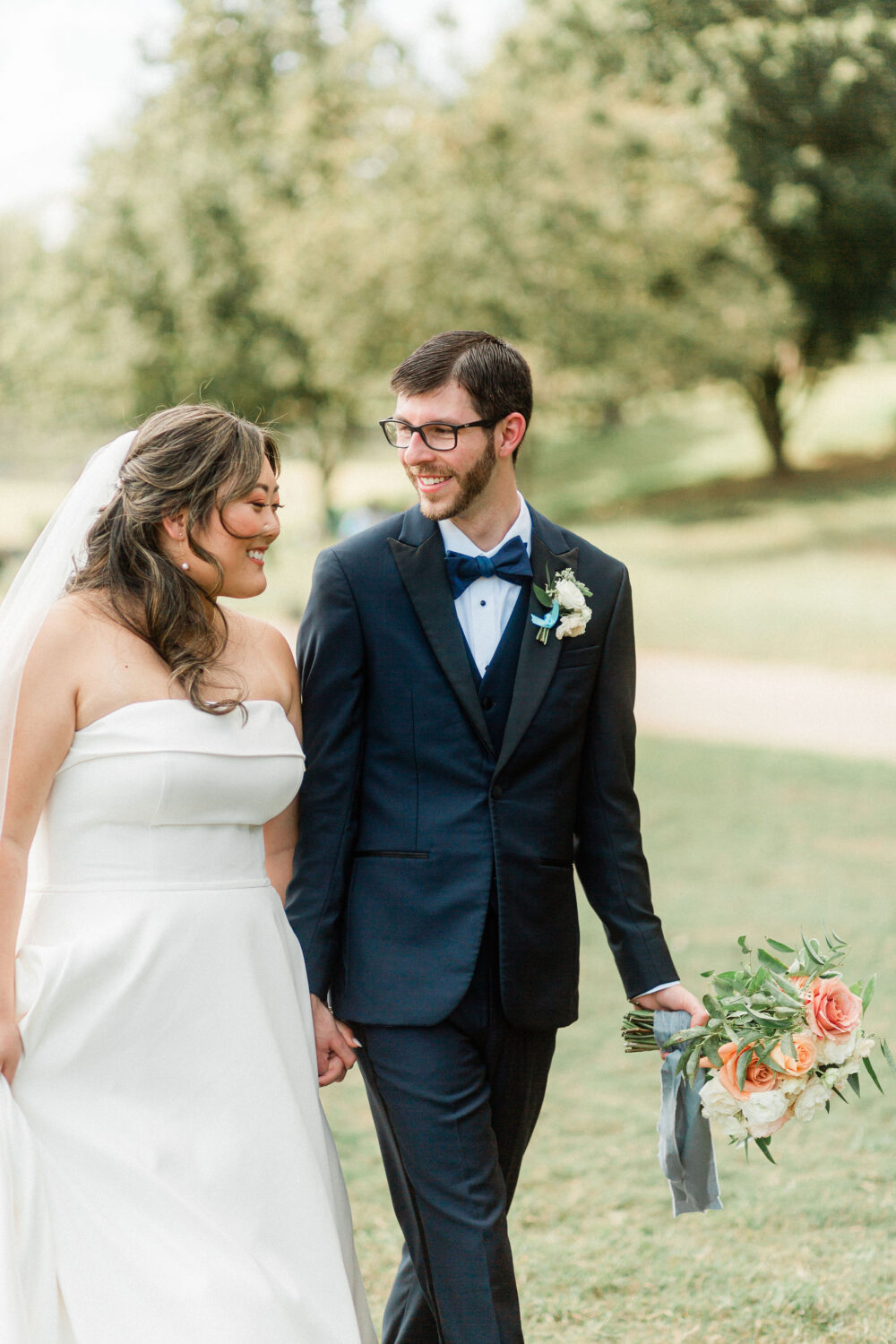 eunice and michael in piedmont park in atlanta, georgia. newlywed portraits